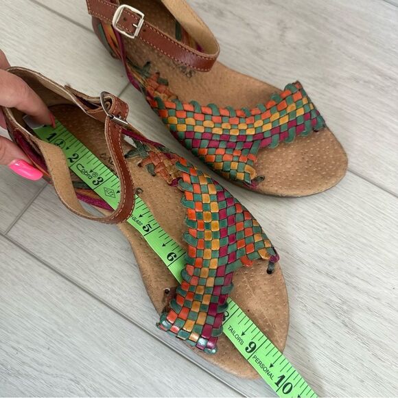 Calza Hortegas Mexican Huarache Sandals Handwoven Aztec Southwestern Leather 7 - Picture 8 of 9